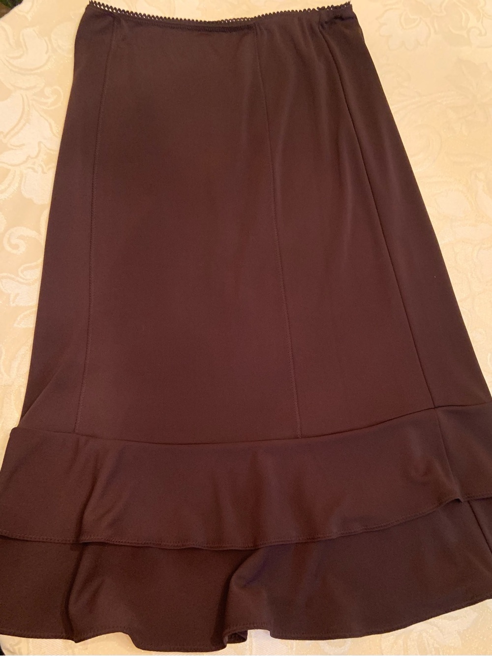 Mossimo Brown Midi Skirt with Flounce Hem